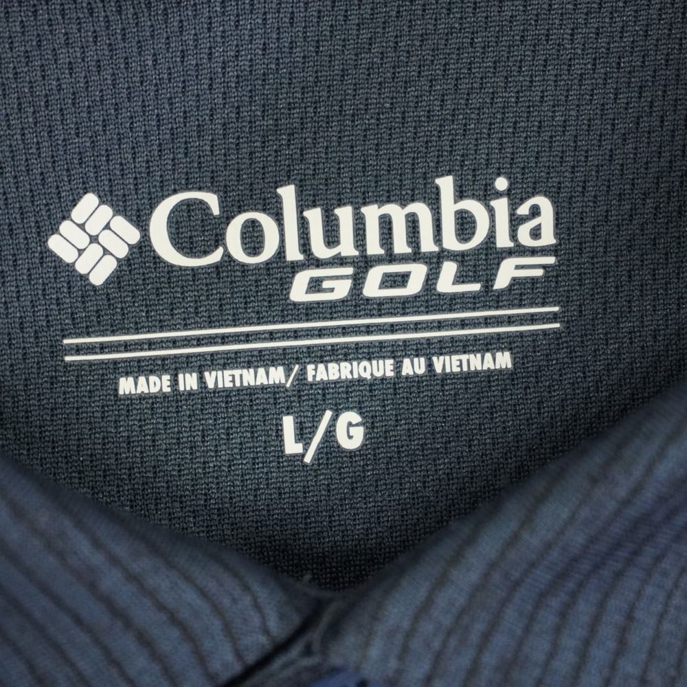 Denver Nuggets Columbia Polo Shirt Mens Large Navy Blue Omni-Wick Golf Striped - Picture 3 of 10